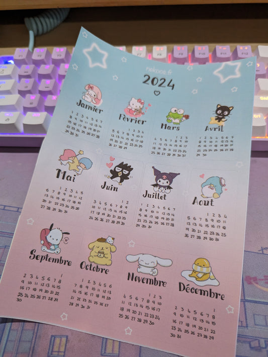 Calendrier kawaii